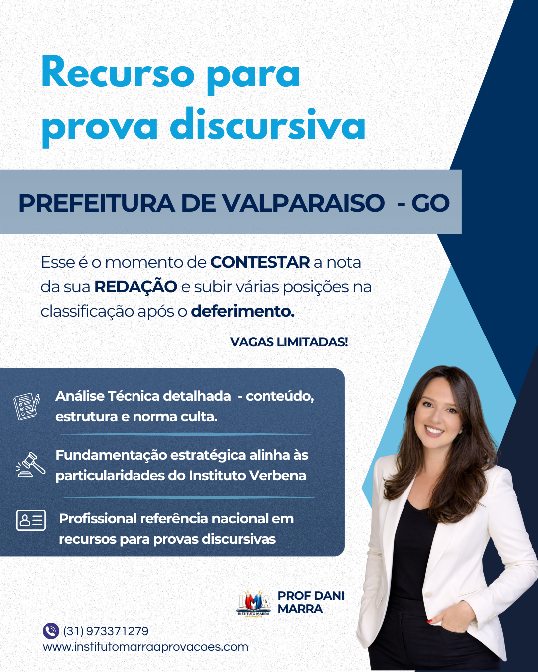 Recurso para a prova discursiva do concurso da Prefeitura de Valparaiso – GO